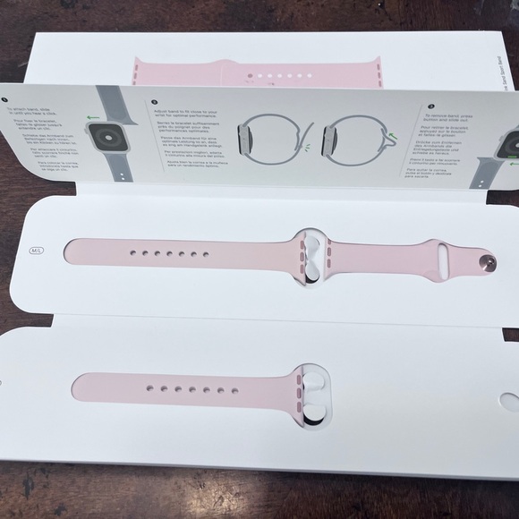 Apple Watch Sport Band - Gold Stainless Steel Pin - Pink Sand (New in Box) - Picture 10 of 15